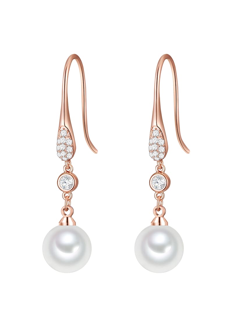 Yokoamii - Cercei placati cu aur de 14K si decorati cu perle - Auriu rose