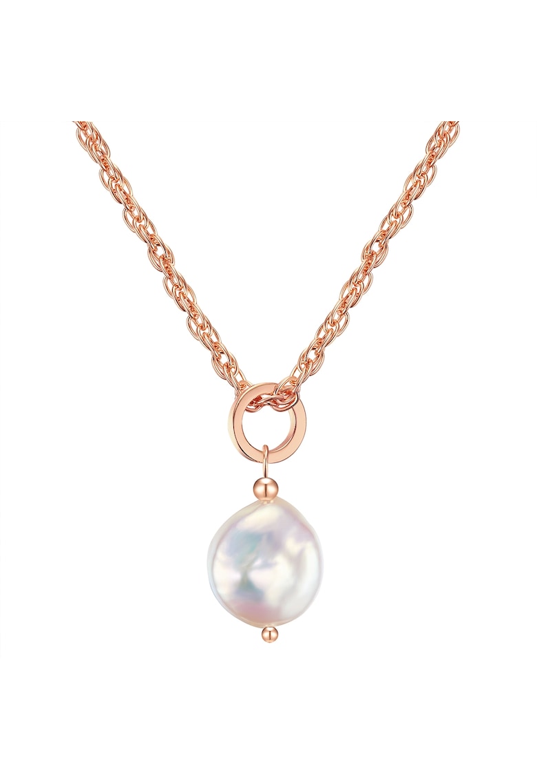 Colier de aur de 14K filat - cu pandantiv cu perla - Auriu rose