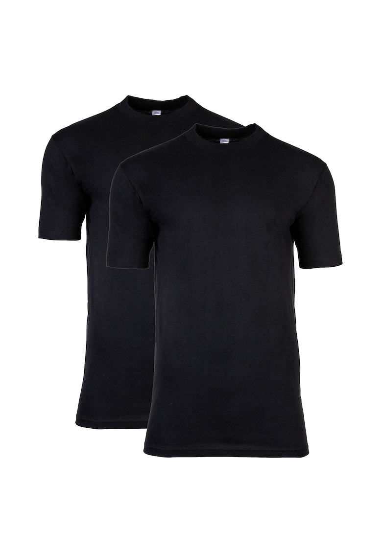 Set de tricouri cu decolteu la baza gatului - 2 piese - Negru