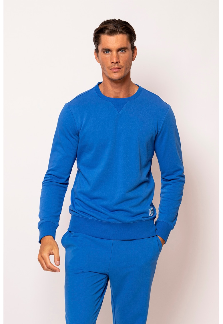 Bluza de trening cu decolteu la baza gatului Dersus - Albastru royal