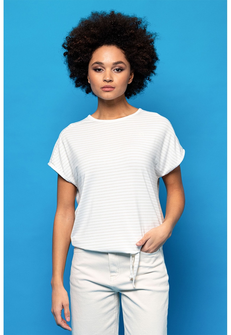 Tricou cu dungi Madlin - Alb