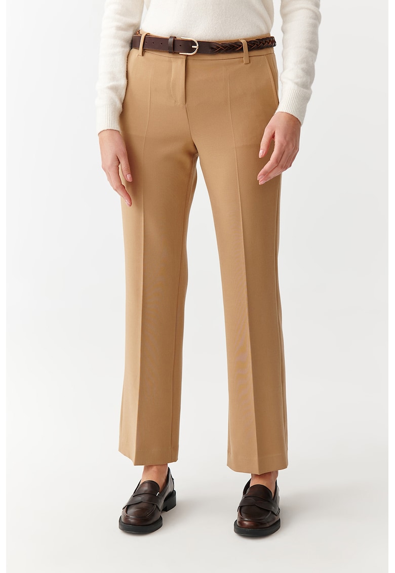 Pantaloni drepti cu pensa - Portocaliu persan
