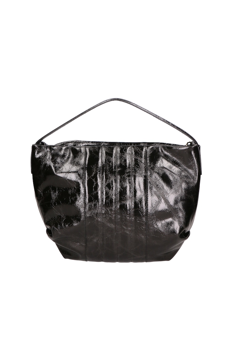Geanta de piele cu bareta de umar 24151 - Negru