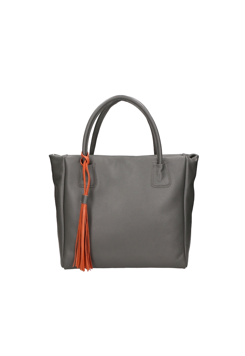 Geanta tote de piele cu canaf - Gri
