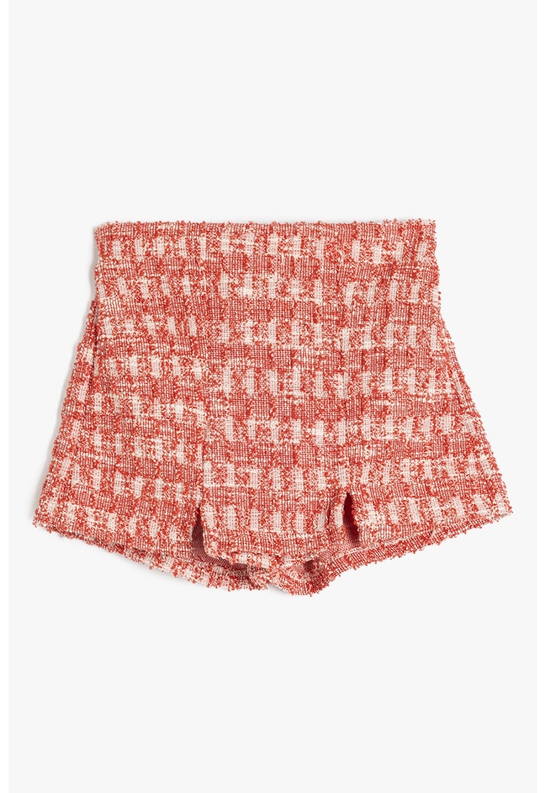 Oferte la Fusta-pantalon cu model in carouri - Alb/Rosu vermillion