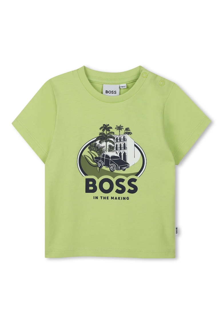 Oferte la Tricou din bumbac cu imprimeu grafic - Verde pal