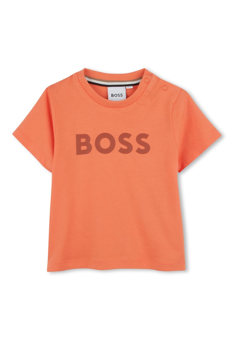 Oferte la Tricou din bumbac cu decolteu la baza gatului - Portocaliu