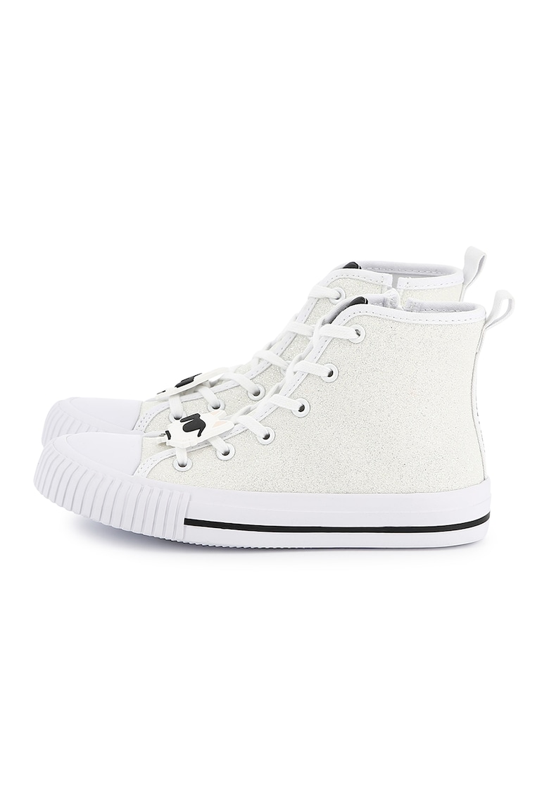 Oferte la Pantofi sport din material textil cu detalii logo - Alb fildes/Argintiu