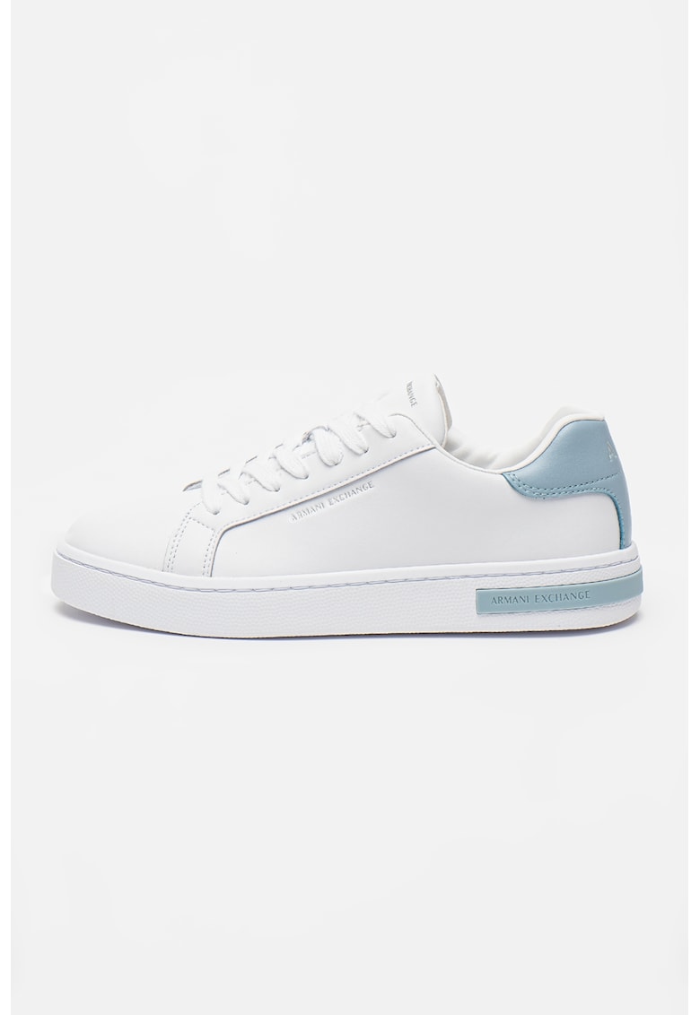 Oferte la Pantofi sport low-cut de piele - Alb/Albastru prafuit