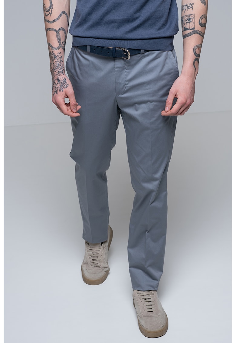 Oferte la Pantaloni chino cu buzunare oblice - Albastru prafuit