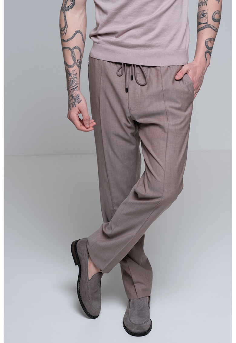 Oferte la Pantaloni din amestec de lana - Maro deschis melange