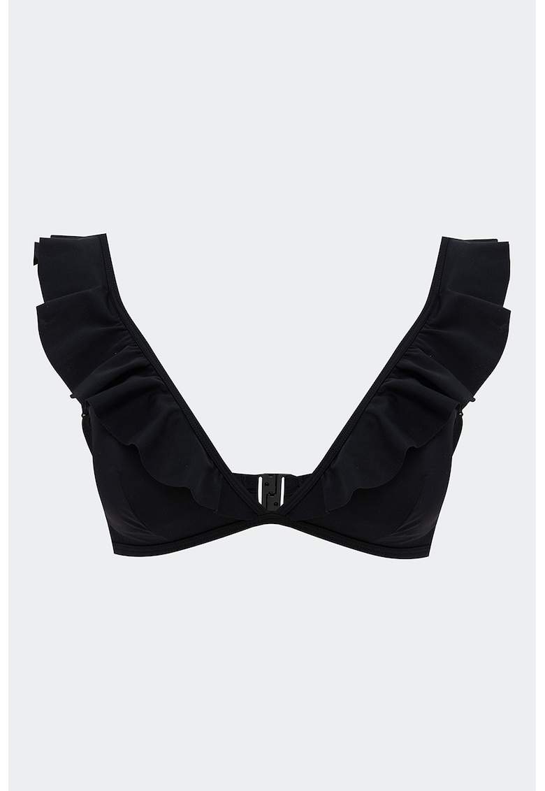 Oferte la Sutien cu model uni si decolteu in V - Negru
