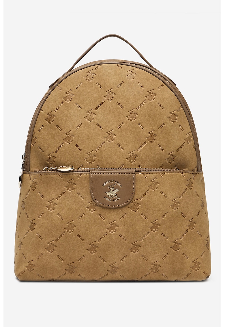 Oferte la Rucsac de piele ecologica cu logo in relief - Maro taupe