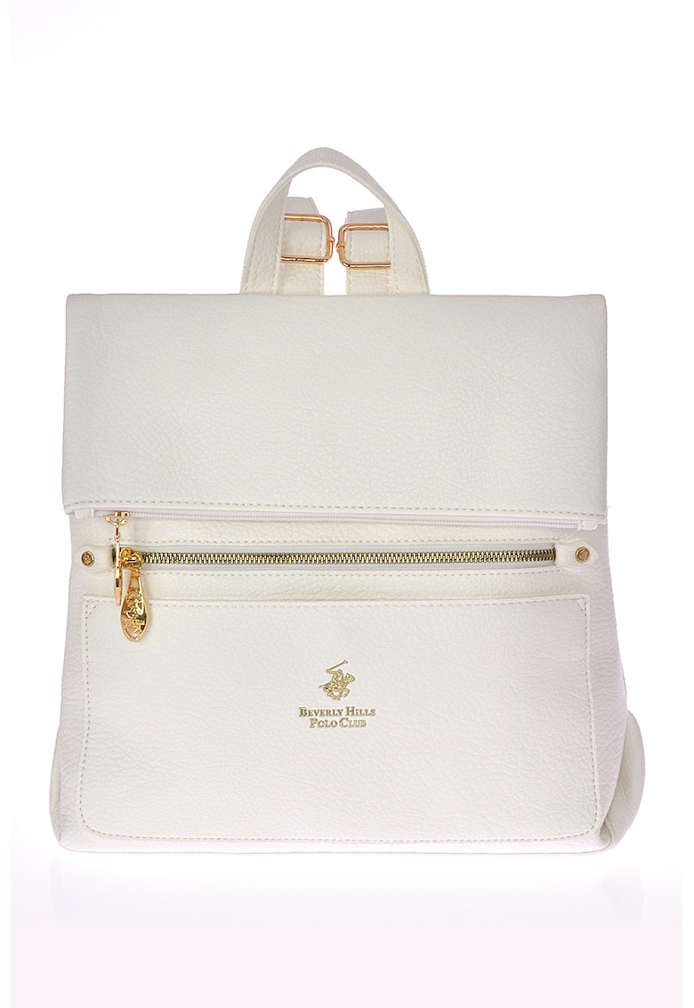 Oferte la Rucsac de piele ecologica cu buzunare exterioare - Alb