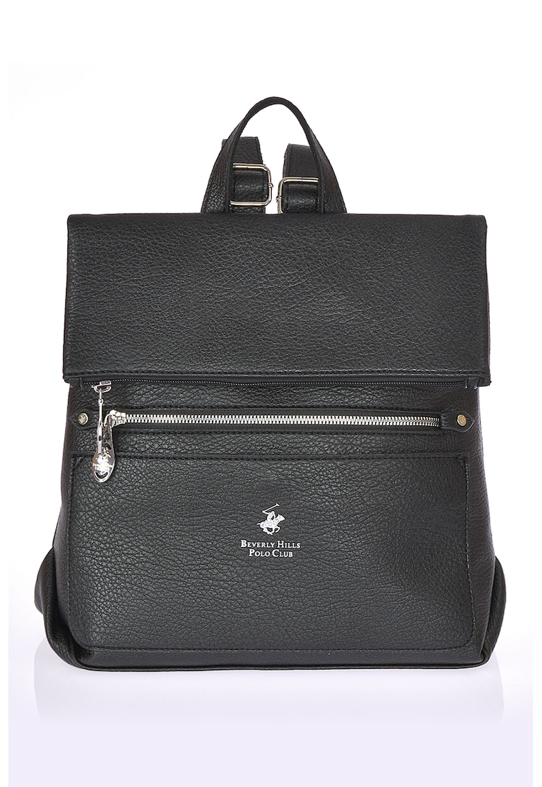 Oferte la Rucsac de piele ecologica cu buzunare exterioare - Negru