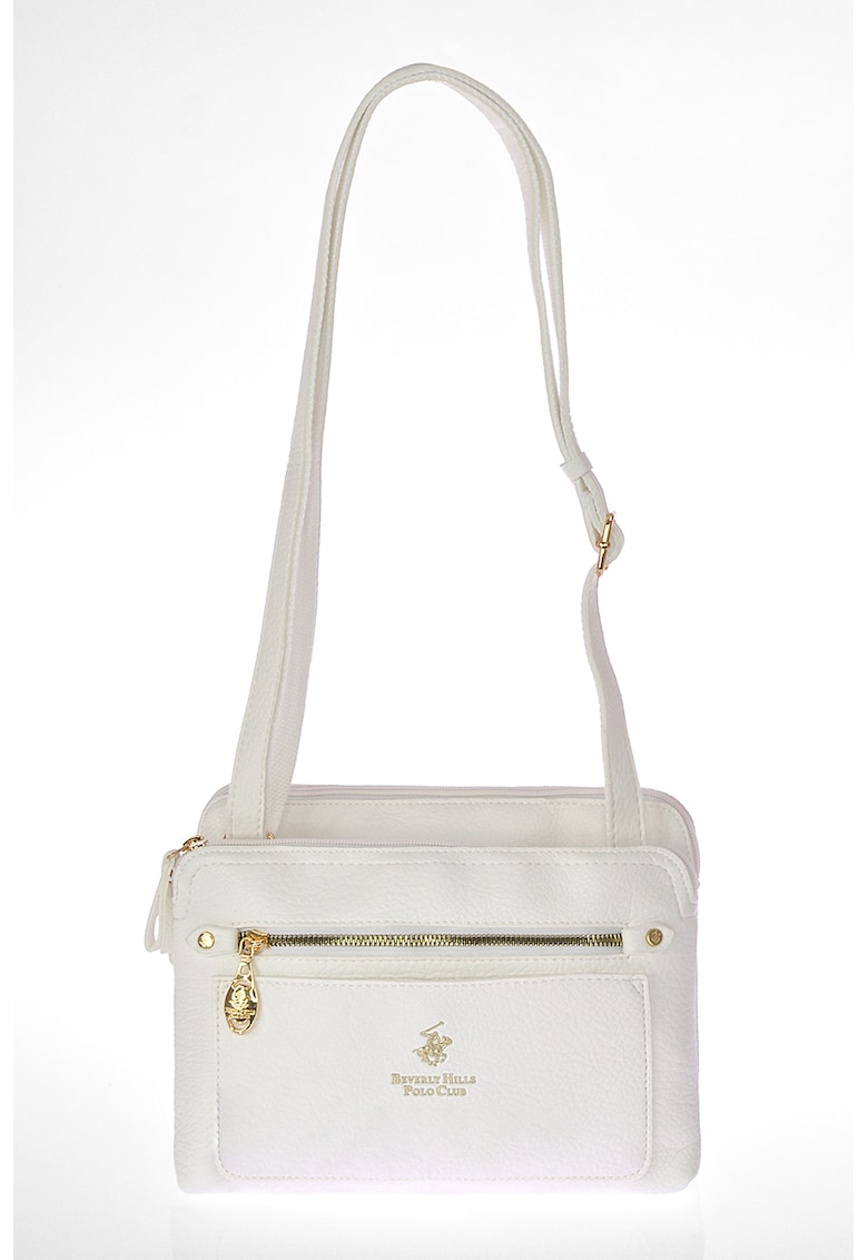 Oferte la Geanta crossbody de piele ecologica cu doua compartimente - Alb