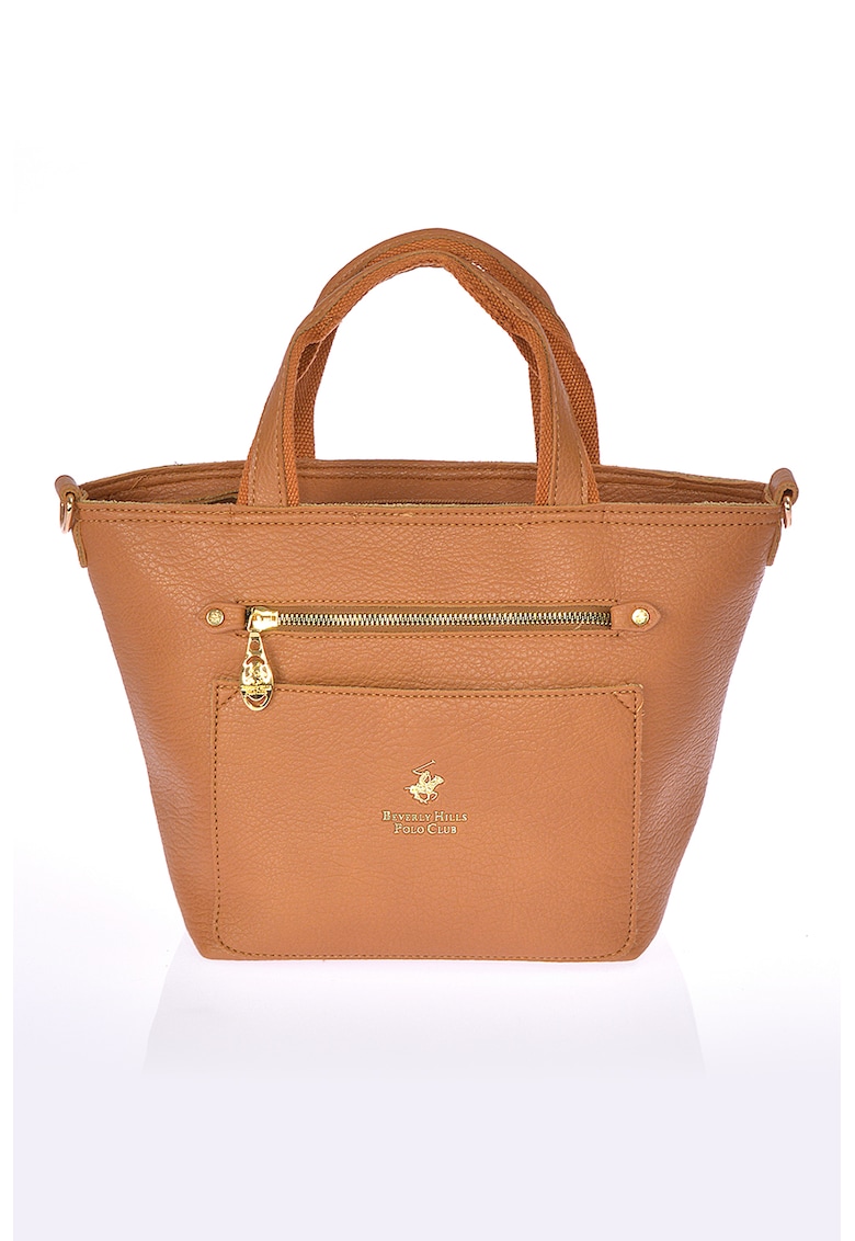 Oferte la Geanta tote de piele ecologica cu bareta detasabila - Portocaliu mandarina