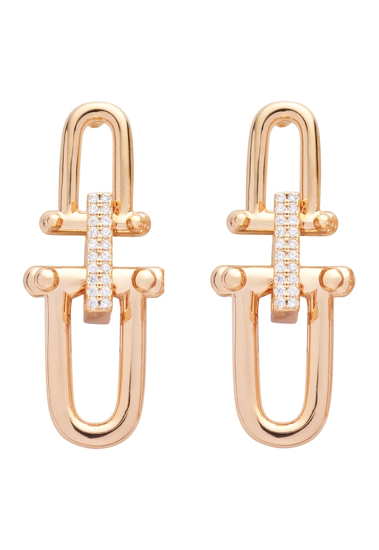 Oferte la Cercei drop cu cristale - Auriu rose