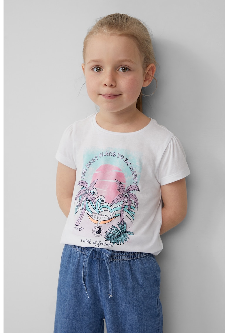 Oferte la Tricou cu imprimeu grafic - Roz pastel/Negru stins/Alb murdar