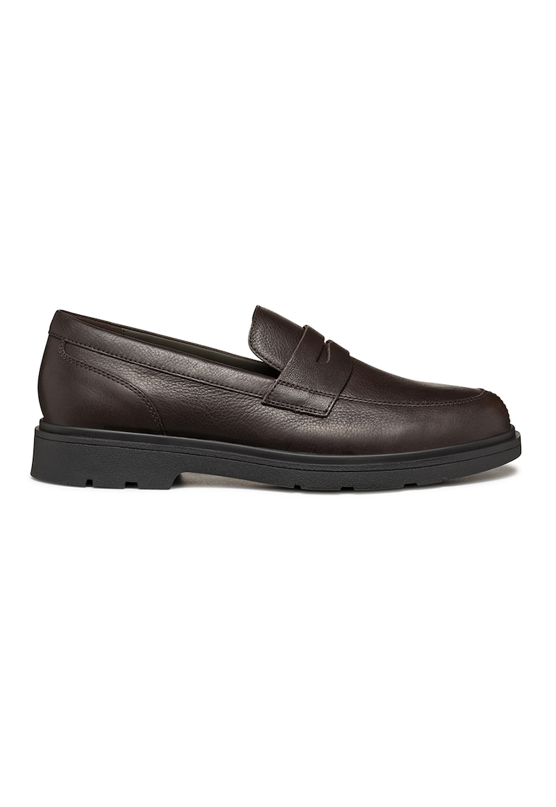 Oferte la Pantofi loafer din piele cu model uni - Maro inchis