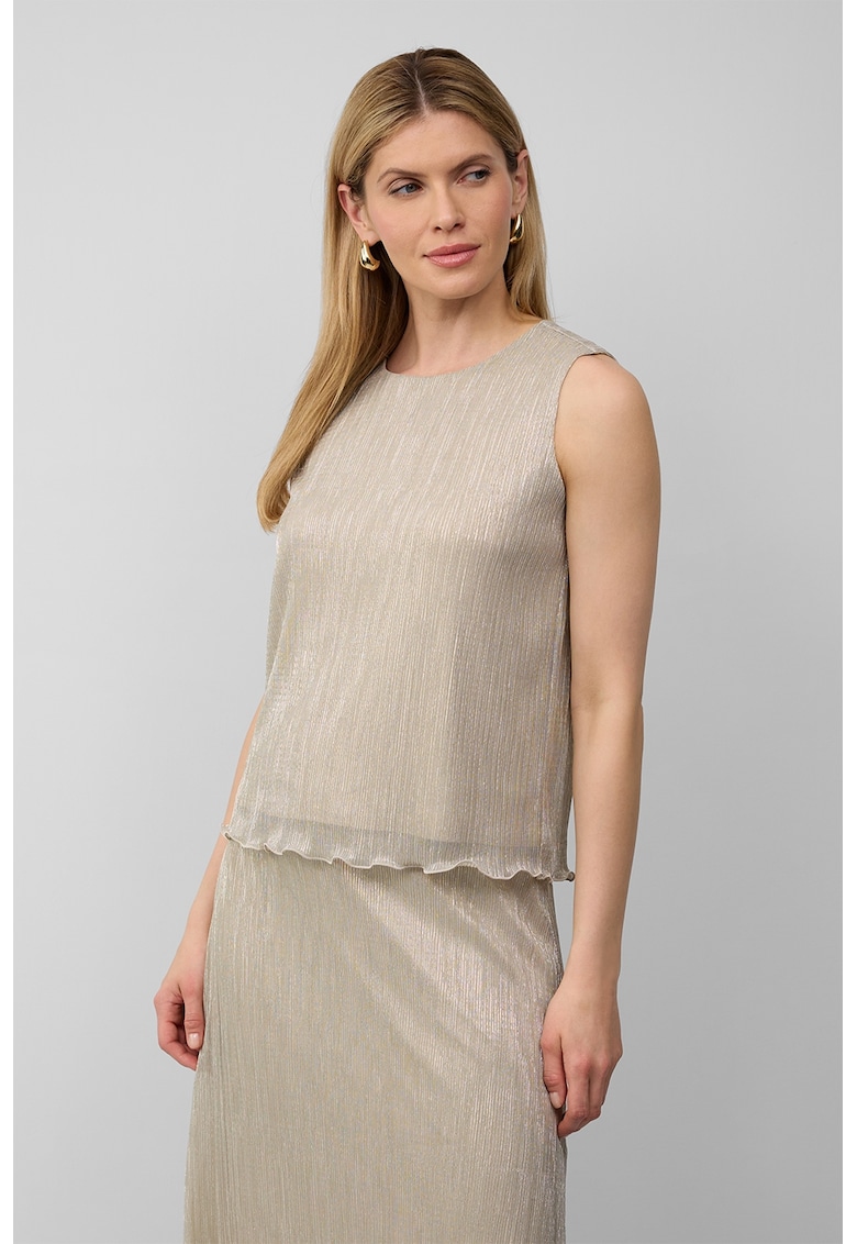 Bluza fara maneci cu decolteu rotund - Maro taupe deschis