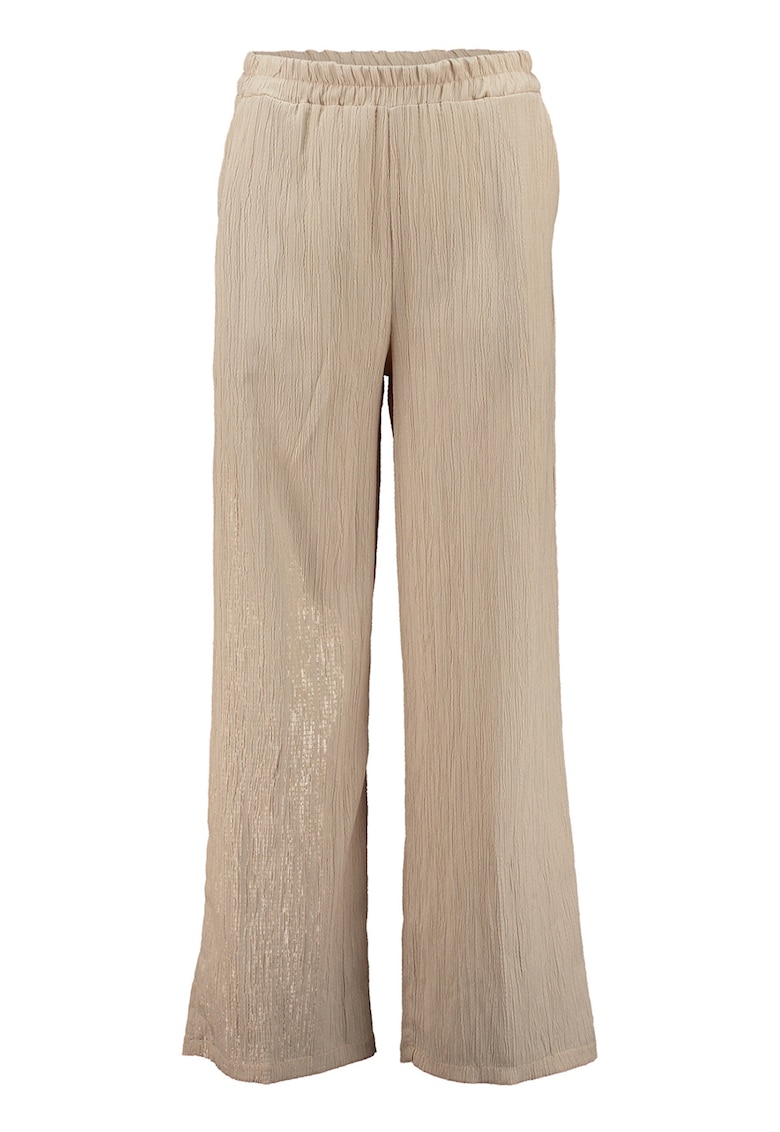 Oferte la Pantaloni striati cu talie elastica - Bej inchis