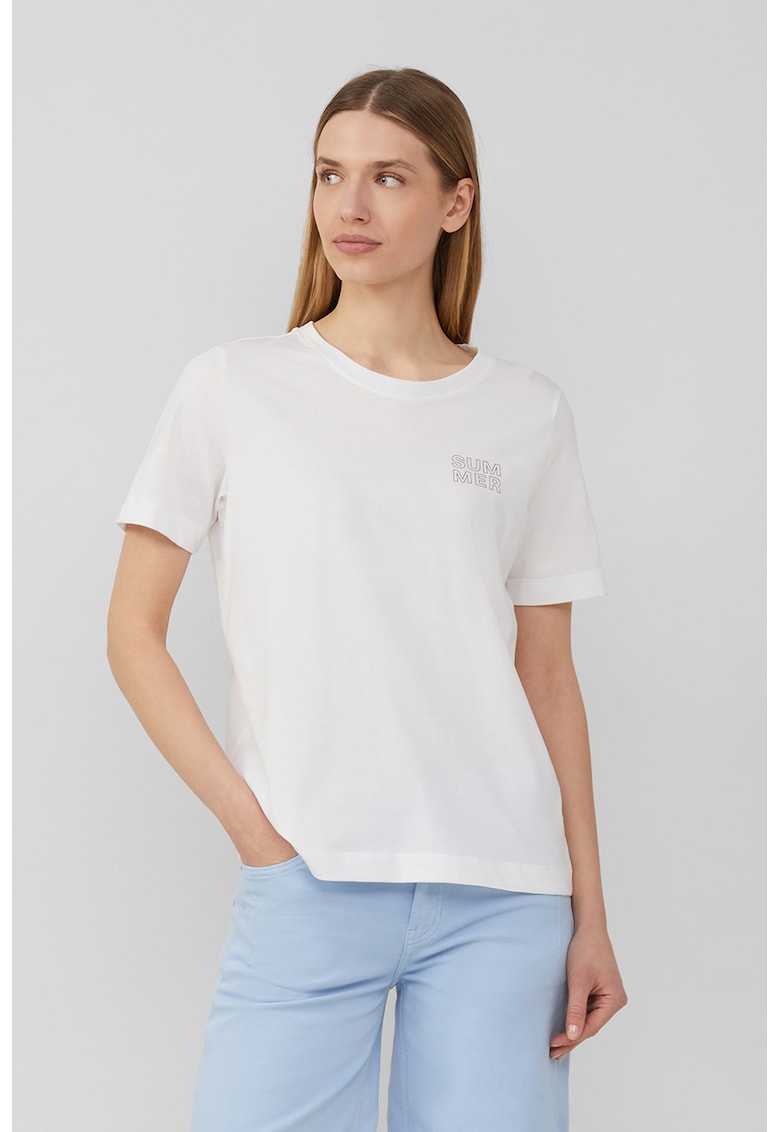 Oferte la Tricou din bumbac cu imprimeu pe partea din spate - Alb