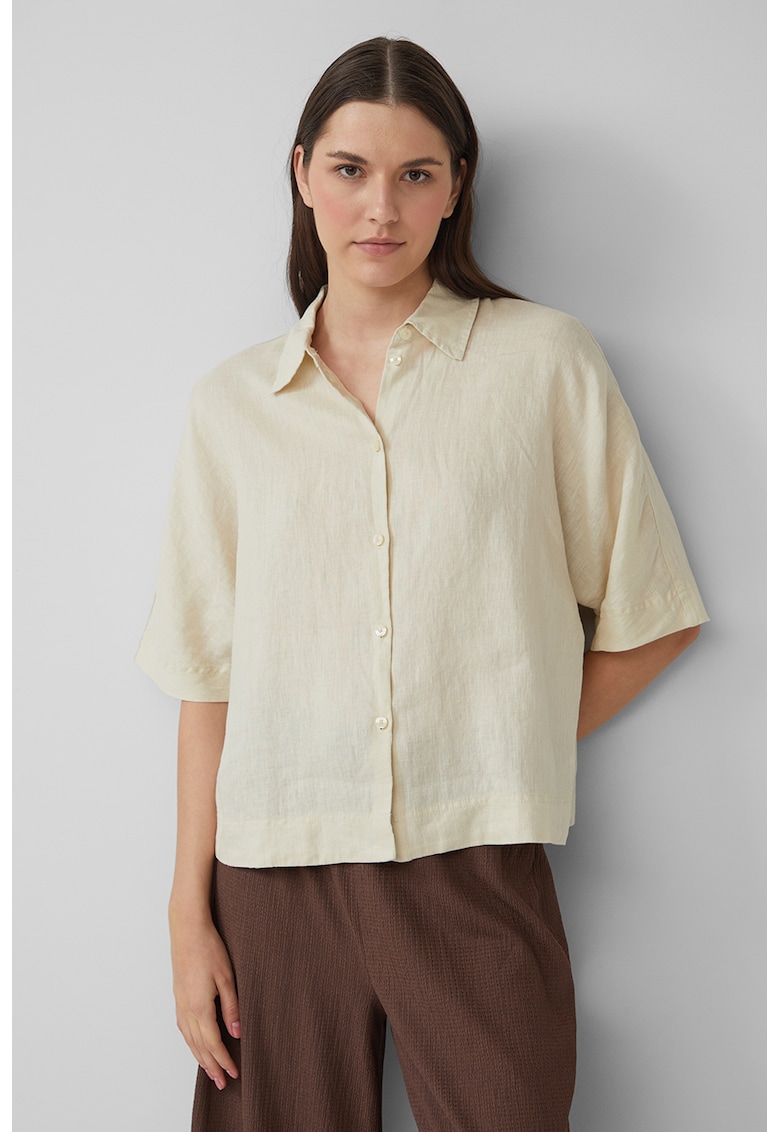 Oferte la Camasa relaxed-fit din in - Crem
