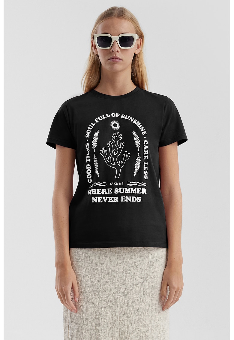 Oferte la Tricou cu imprimeu grafic - Negru