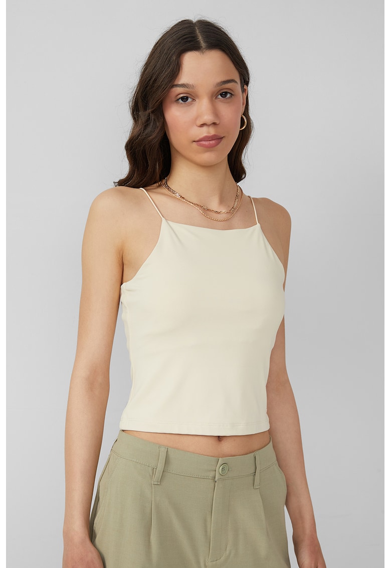 Oferte la Top crop cu decolteu patrat - Crem