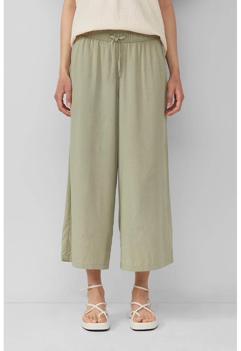Oferte la Pantaloni crop cu croiala ampla - Verde pal