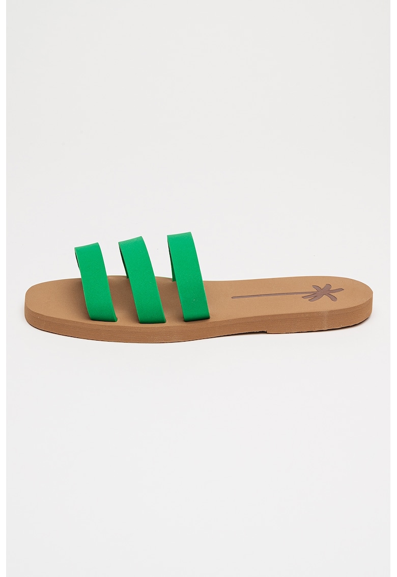 Oferte la Papuci cu barete multiple - Verde/Maro