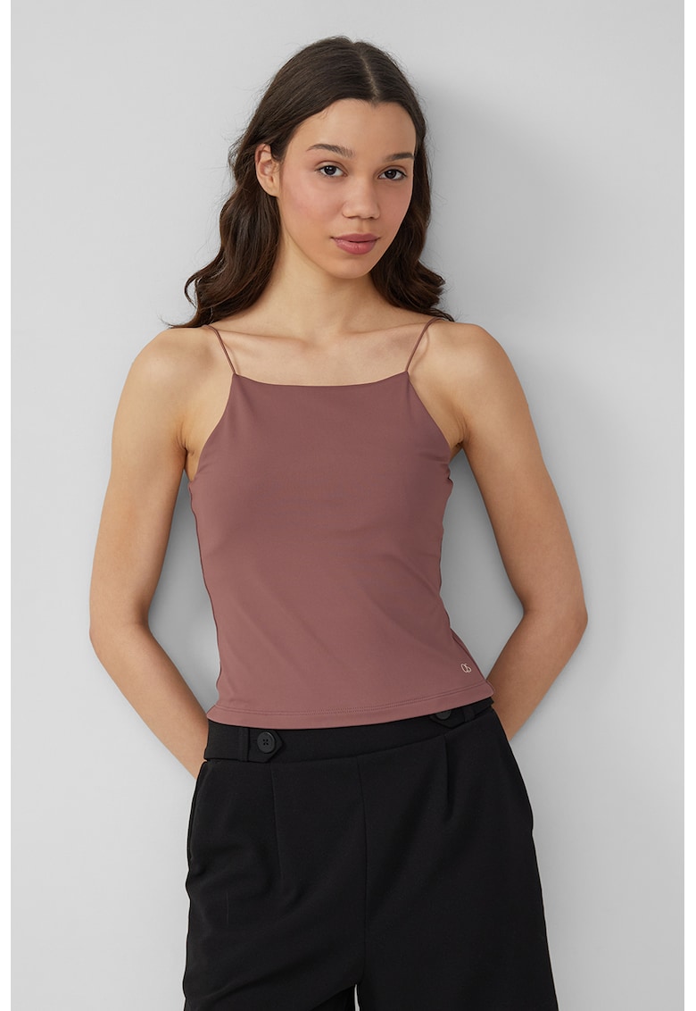 Oferte la Top crop cu decolteu patrat - Maro