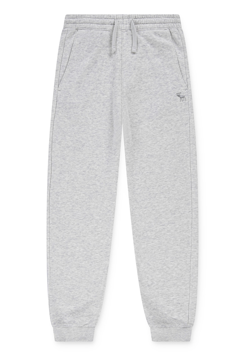 Pantaloni de trening cu talie elastica si ajustabila - Gri melange