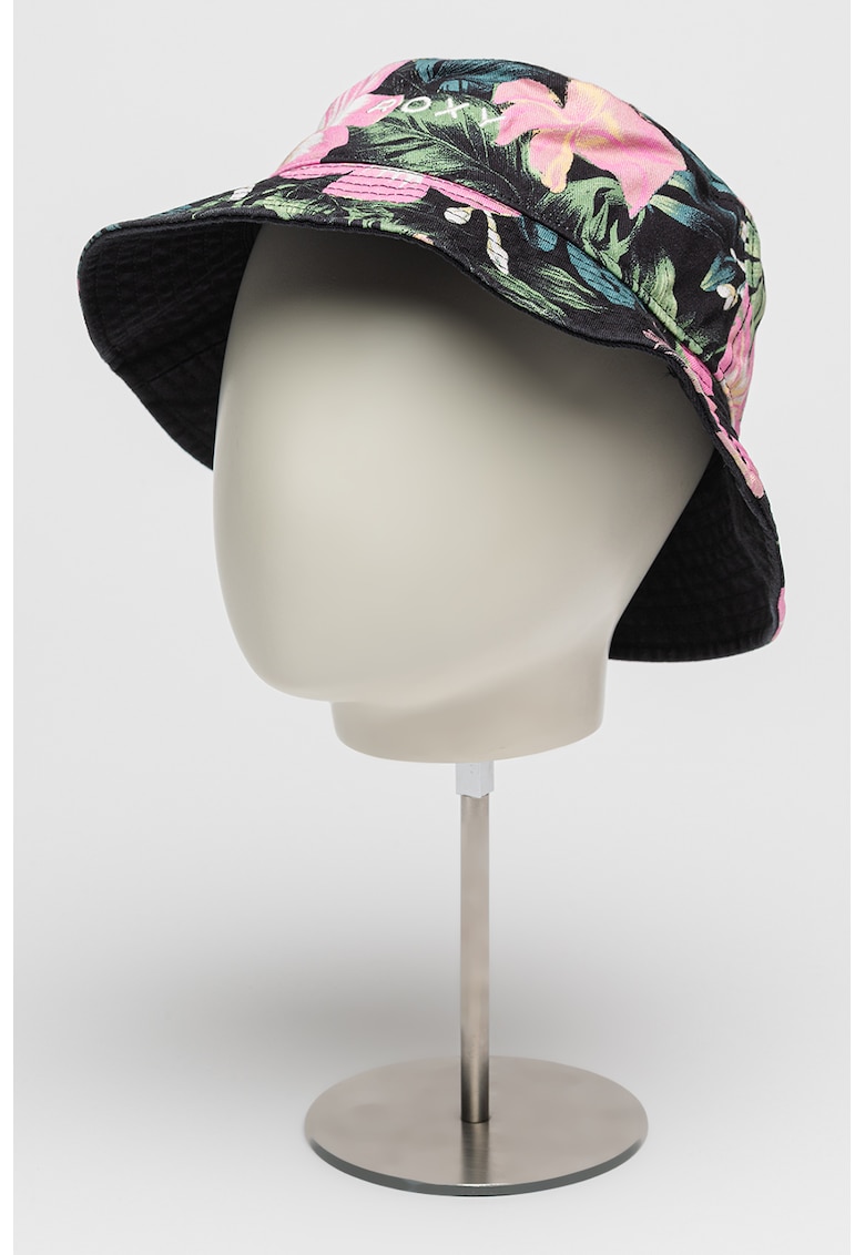 Palarie de bumbac cu imprimeu floral Tiny Honey - Verde/Negru/Roz pal