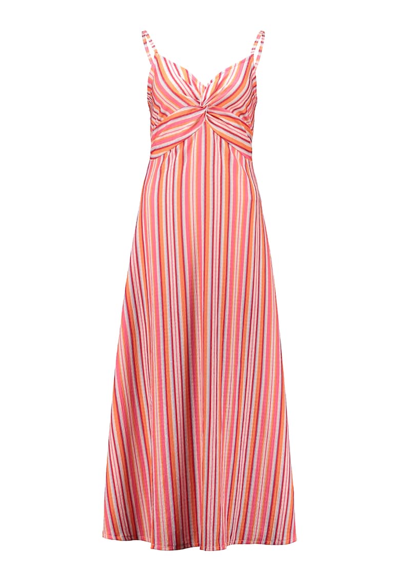 Rochie evazata cu dungi - Alb/Roz deschis/Portocaliu deschis