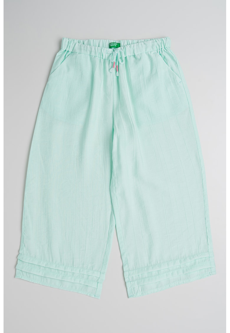Pantaloni cu croiala ampla si snur - Verde menta