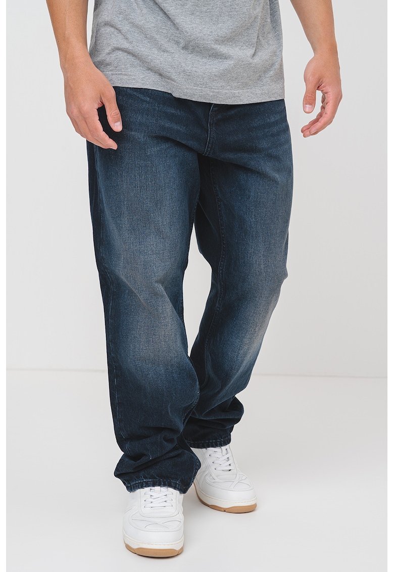 Blugi relaxed fit cu nasturi - Bleumarin