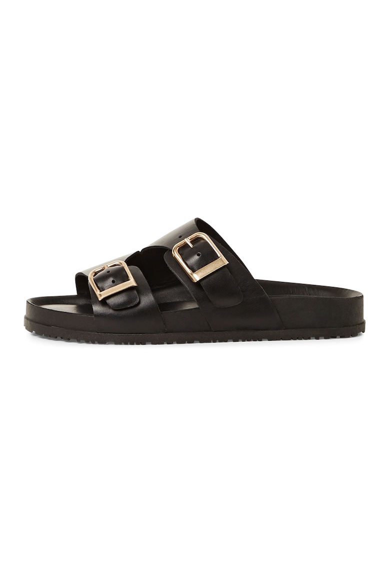 Papuci de piele - Negru