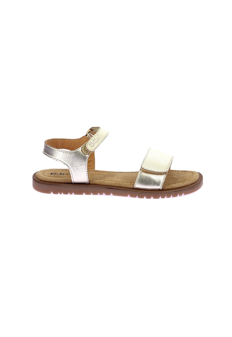 Sandale de piele cu aspect metalizat - Auriu