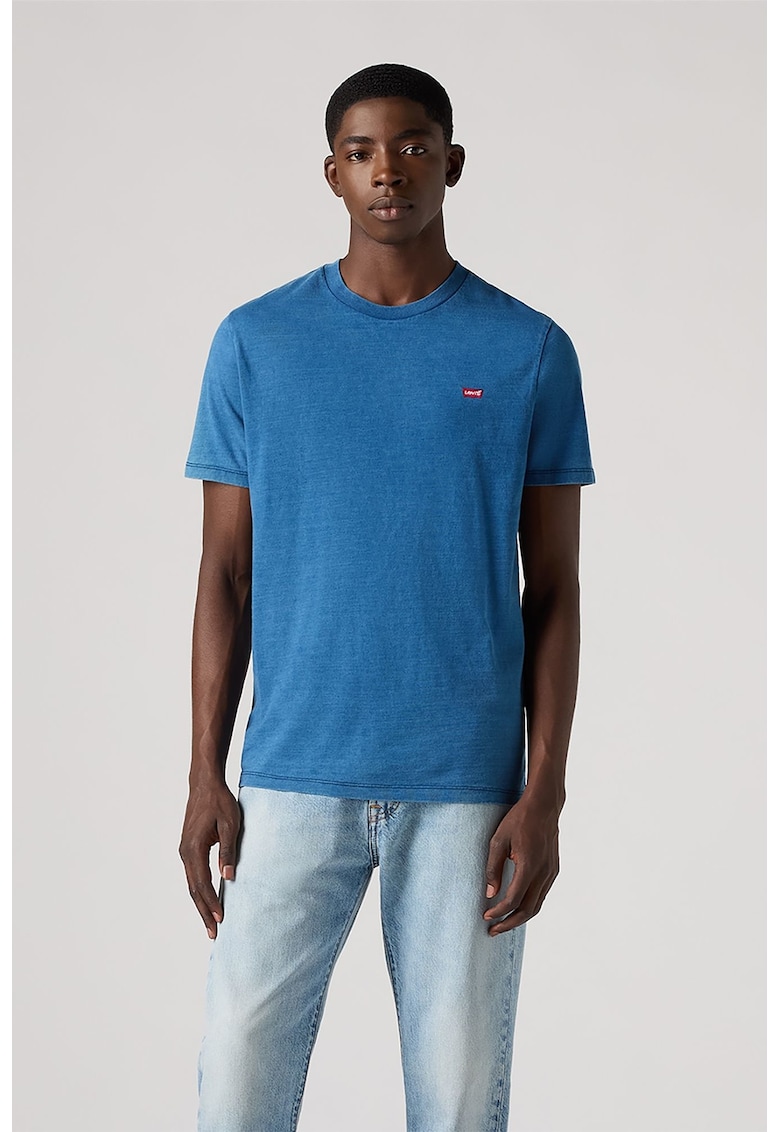Tricou cu decolteu la baza gatului - Albastru deschis