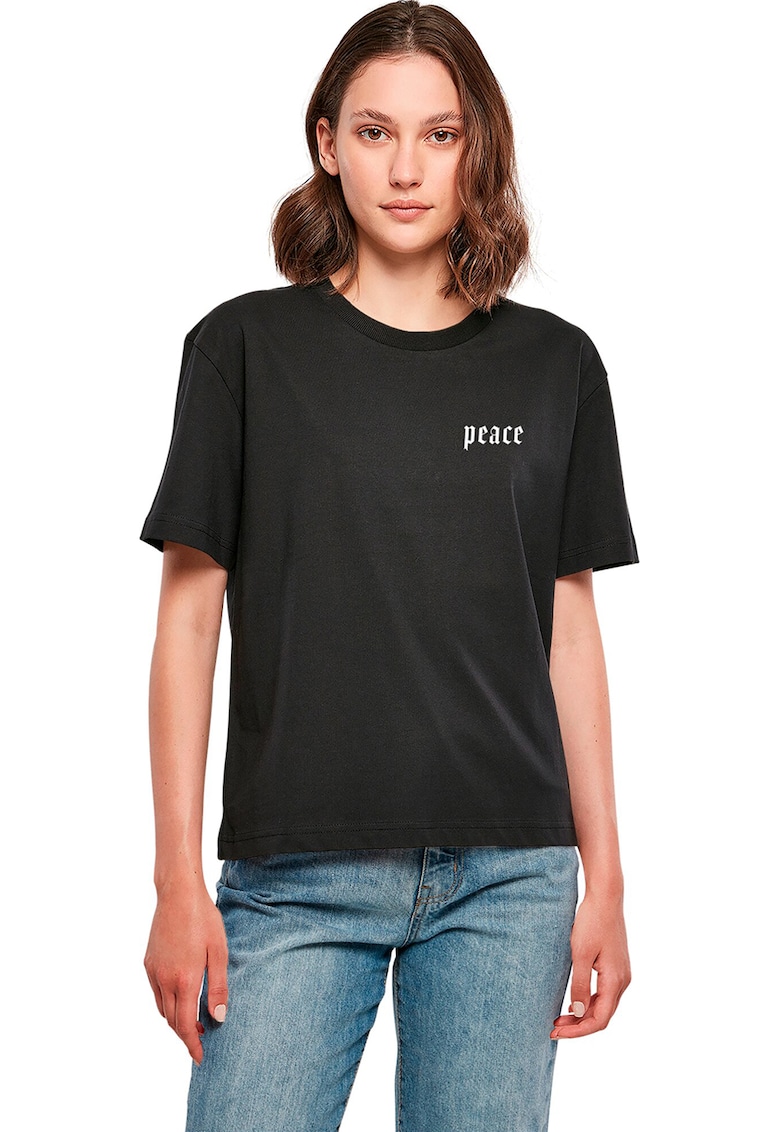 Tricou cu imprimeu foto pe partea din spate - Negru/Gri deschis