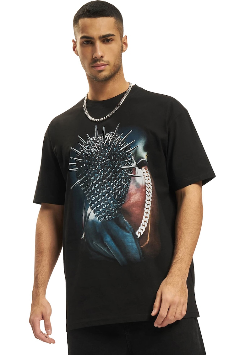 Tricou unisex supradimensionat cu imprimeu - Rosu/Negru/Albastru