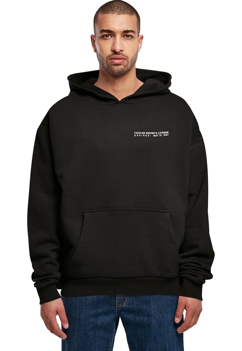 Hanorac unisex supradimensionat cu imprimeu - Negru/Gri/Galben