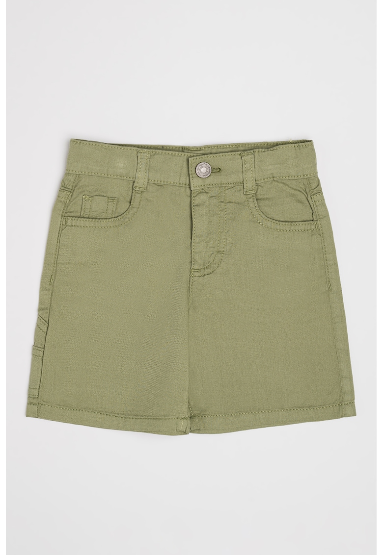 Pantaloni scurti cargo cu talie inalta - Kaki