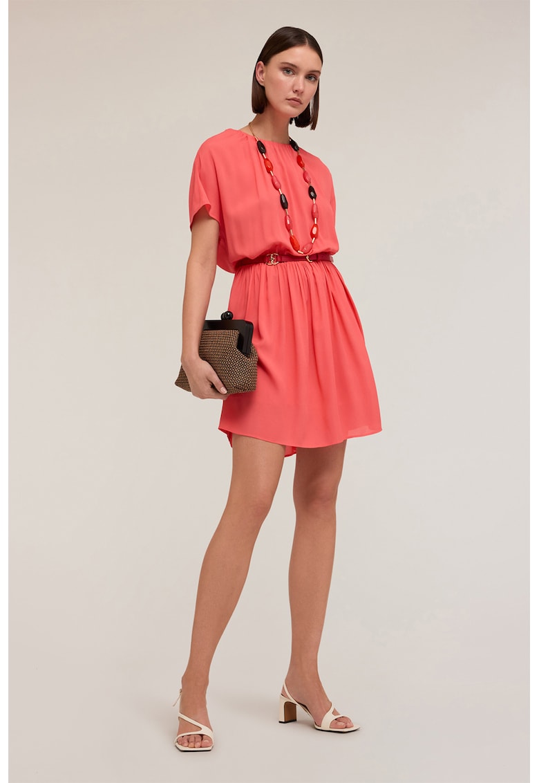 Rochie scurta cu maneci scurte - Coral