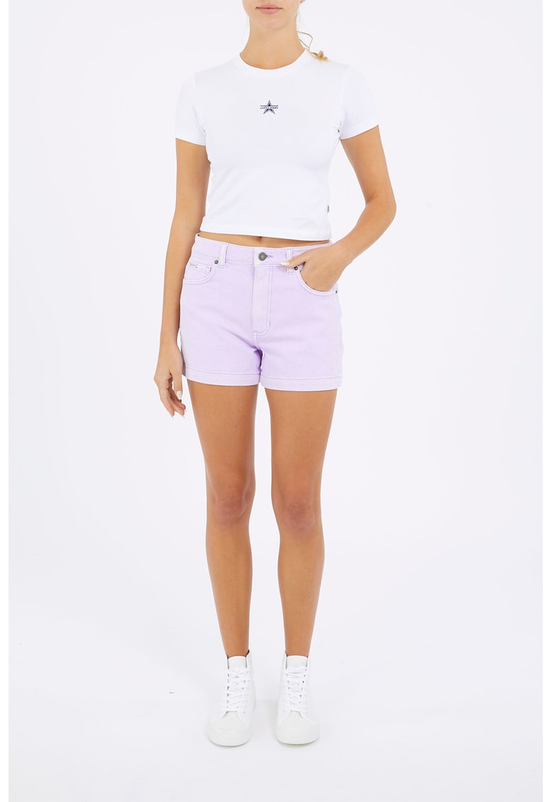 Blugi scurti mom fit - Lila
