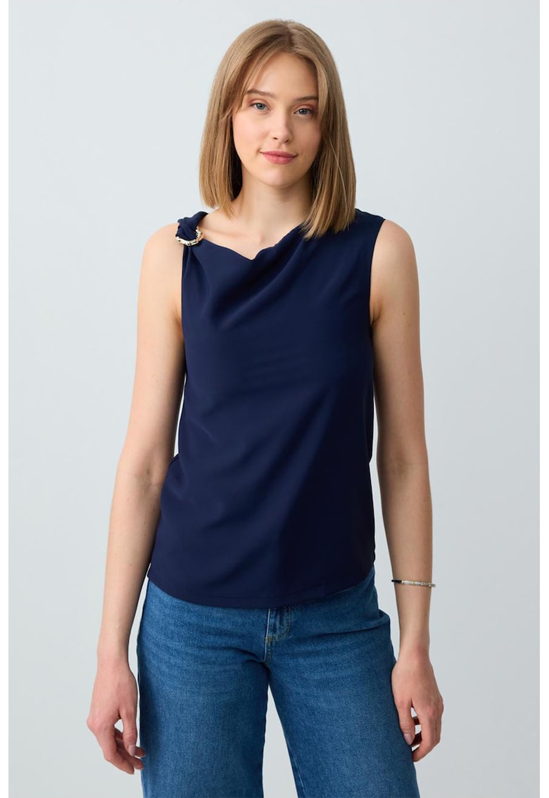 Top cu detaliu metalic - Bleumarin