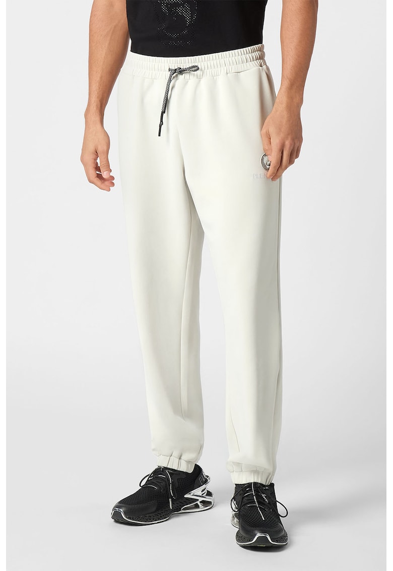 Pantaloni cu mansete elastice pentru fitness - Alb fildes