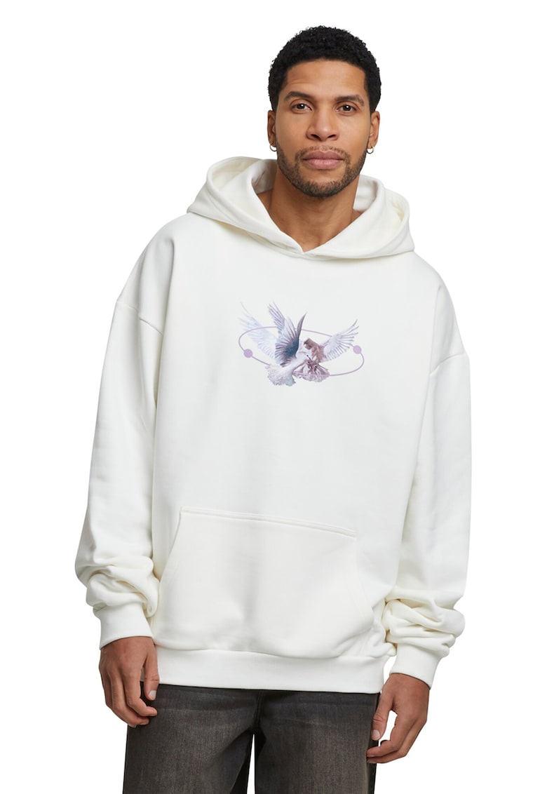 Hanorac unisex cu imprimeu grafic - Alb murdar